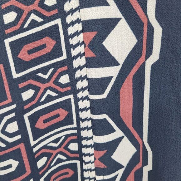 Vintage 80s Sleeveless Tunic Blouse L Black Artsy Lagenlook Aztec Tribal Italy - Picture 6 of 15